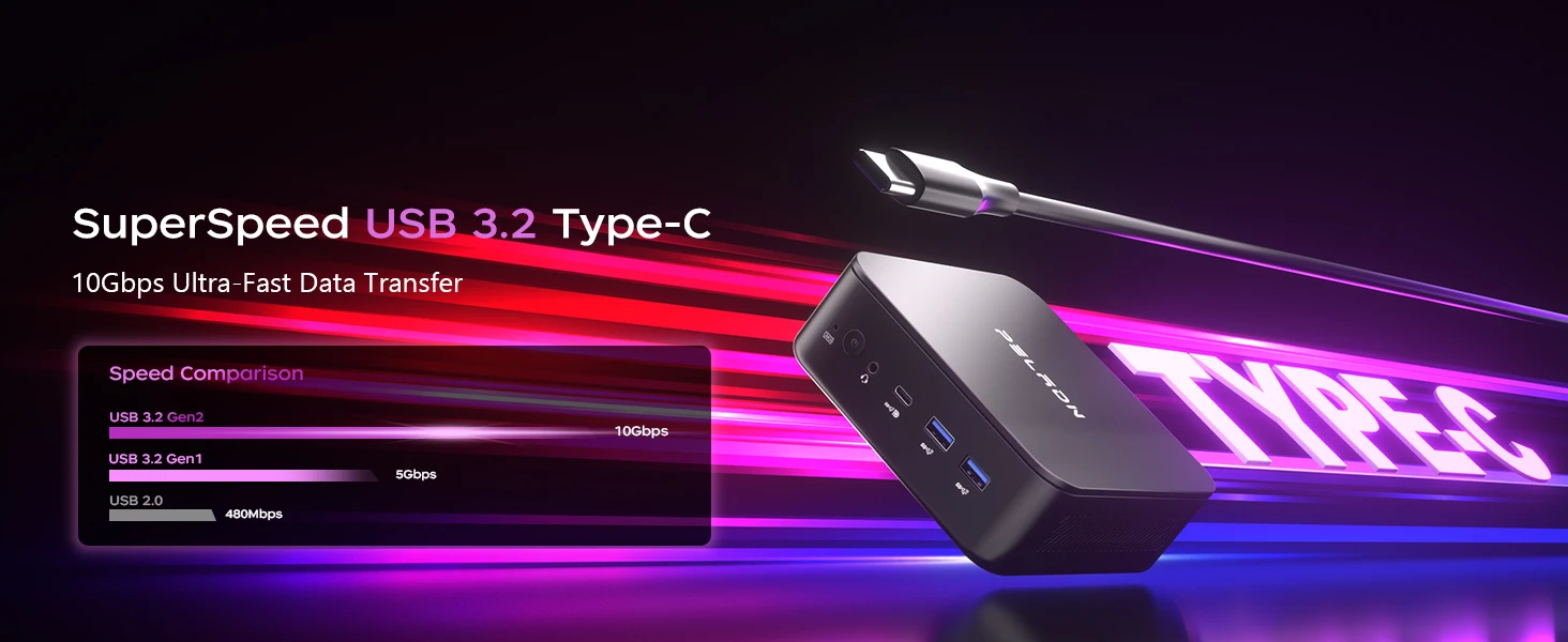 Peladn WO7 MiniPC AMD Ryzen™ 5 6600H (6 Cores,Up to 4.5 GHz) AMD Radeon™ 660M 16GB LPDDR5 512GB SSD WIFI 6 BT5.3 Support Dual Gigabit LAN Triple-Display 4K@60Hz Output Windows 11 pro Computer