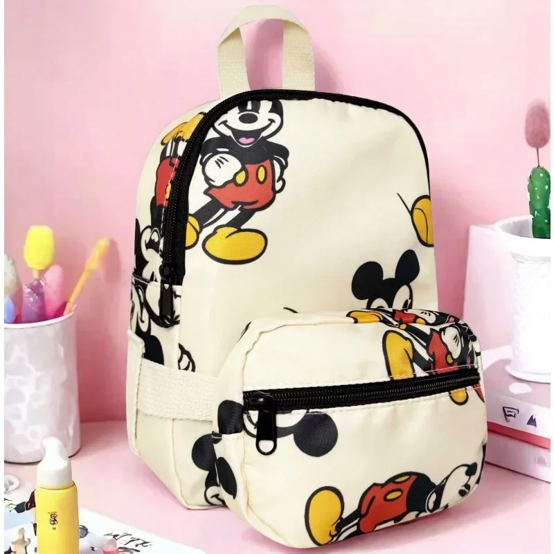 

MINISO Mickey Mouse Printed Schoolbag Two-piece Set, Mickey Minnie Cartoon Backpack