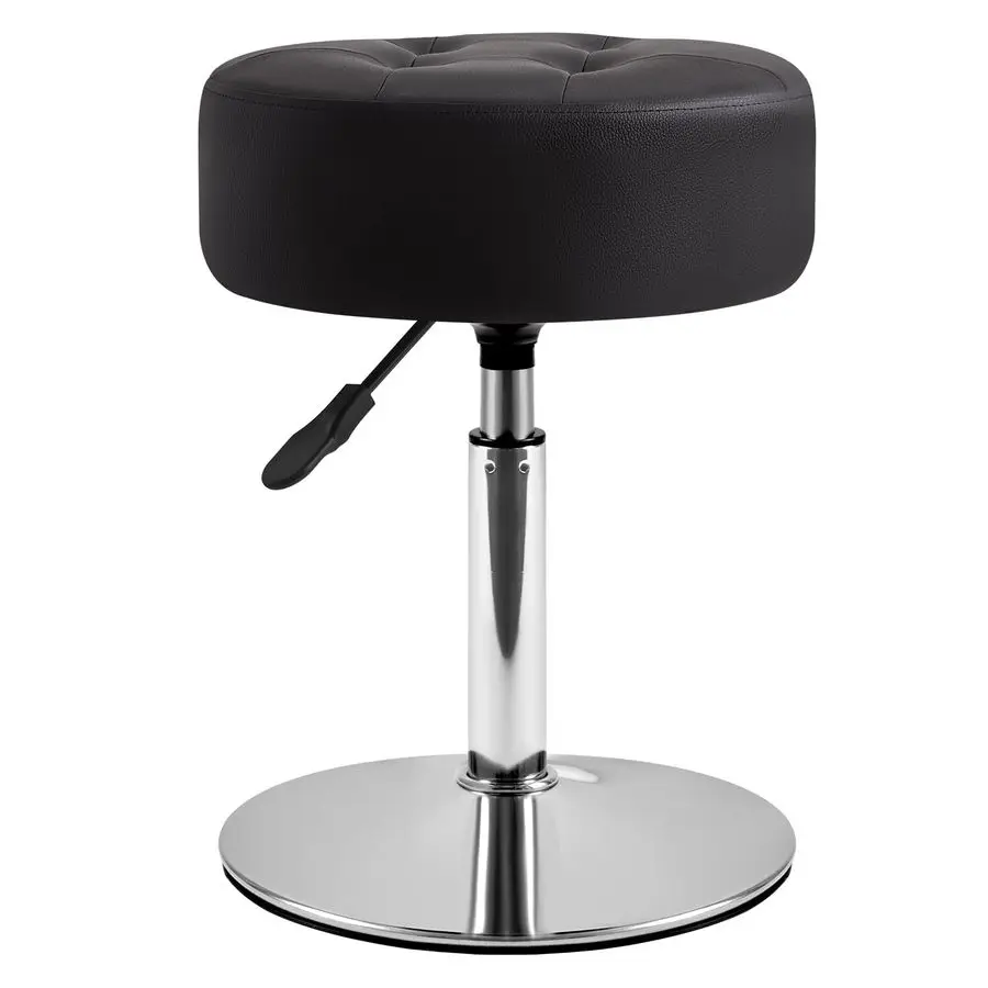 

Height Adjustable 360Swivel Vanity Stool, Tufted Round Vanity Chair for Makeup Room, Faux Leather Vanity Stool for Bathroom, Liv