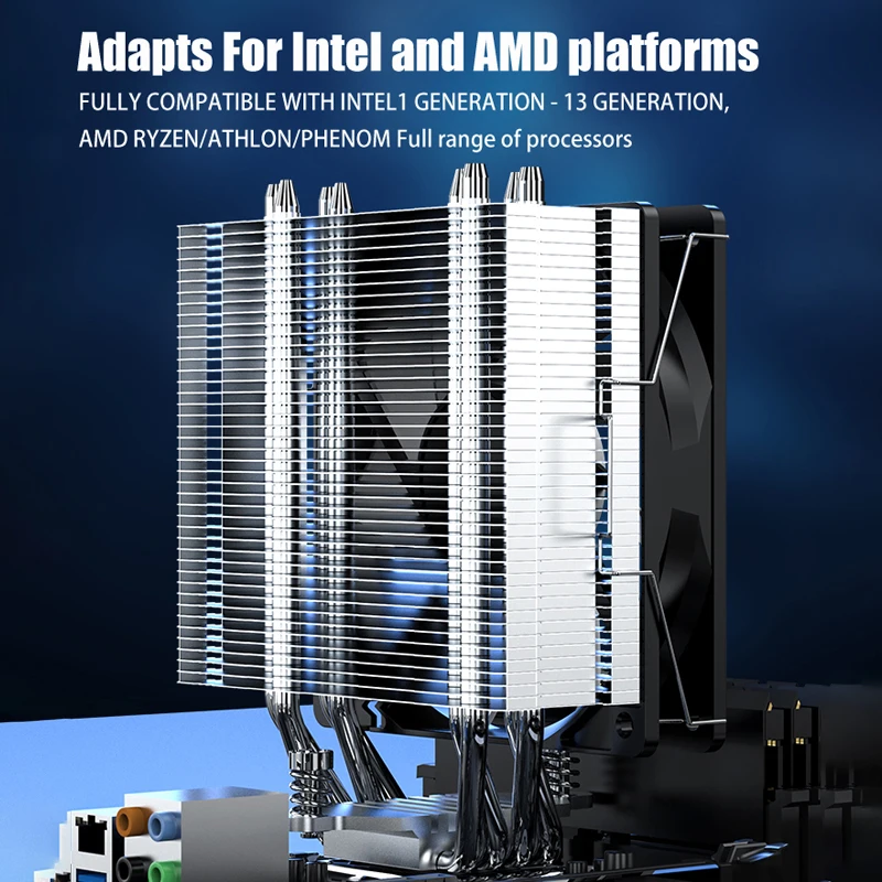 4 Tubo di Calore CPU di Raffreddamento 4PIN PWM PC Radiatore raffreddato ad Aria Per Intel LGA 1150 1151 1155 1200 1366 1700 2011 AMD AM4 AM5 ventilatore