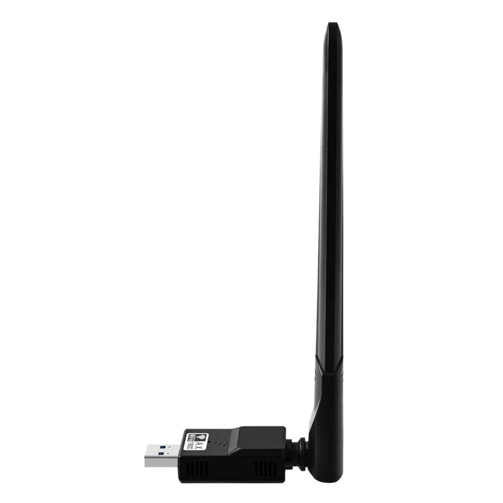 

Сетевой адаптер Wi-Fi 6 двухдиапазонный (5 ГГц/2,4 ГГц) с антенной 6dBi, Plug and Play для ноутбуков и настольных ПК