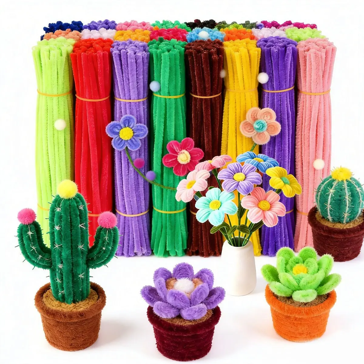 152 Piezas de Limpiapipas Multicolores de 11.8 Pulgadas - Tallos de Chenilla Suaves y Flexibles a Granel para Manualidades, Decoraciones Hechas a Mano, ZSY
