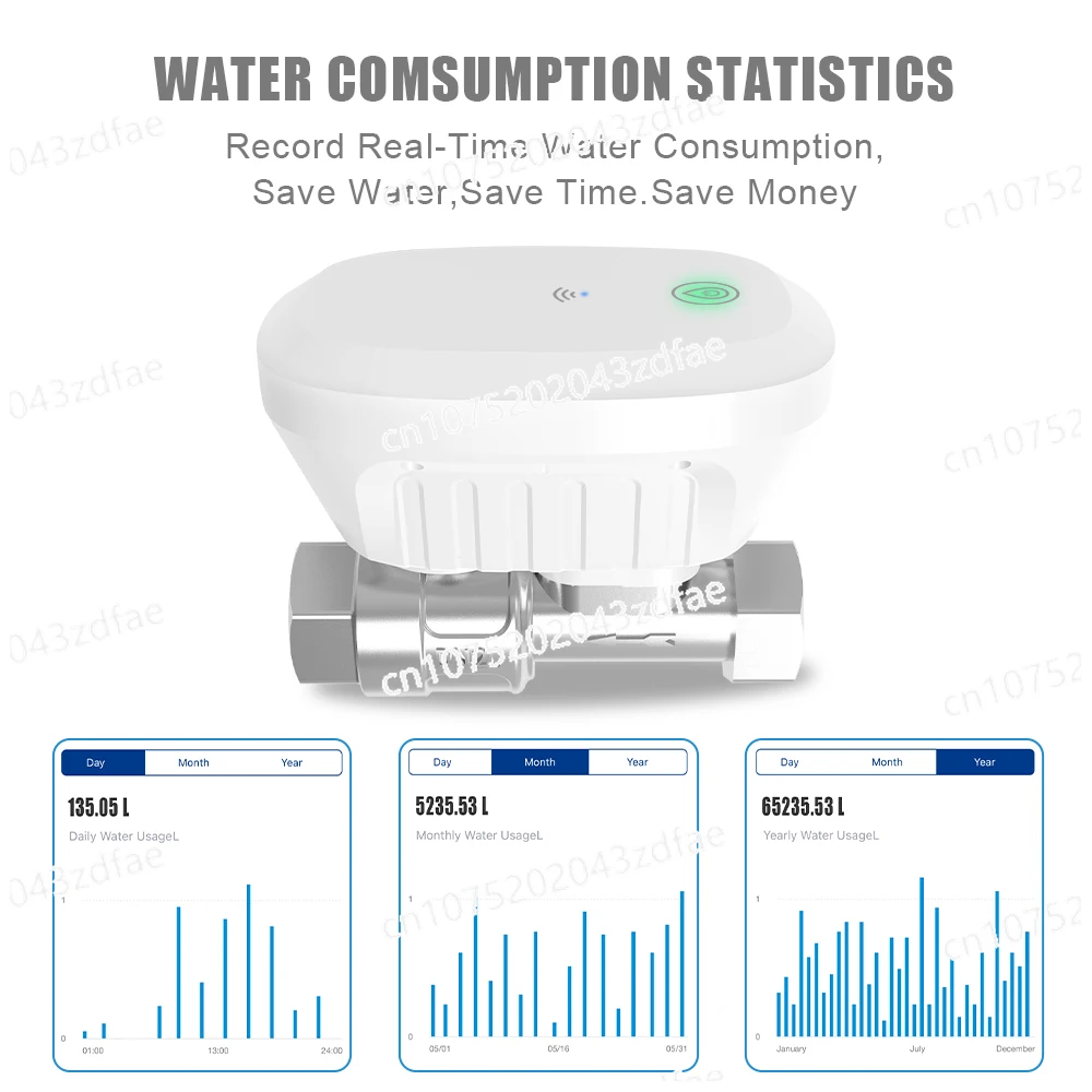 WiFi Smart Living Water Meter Leakage Control Solenoid Valve with Temperature Measurement Water Consumption