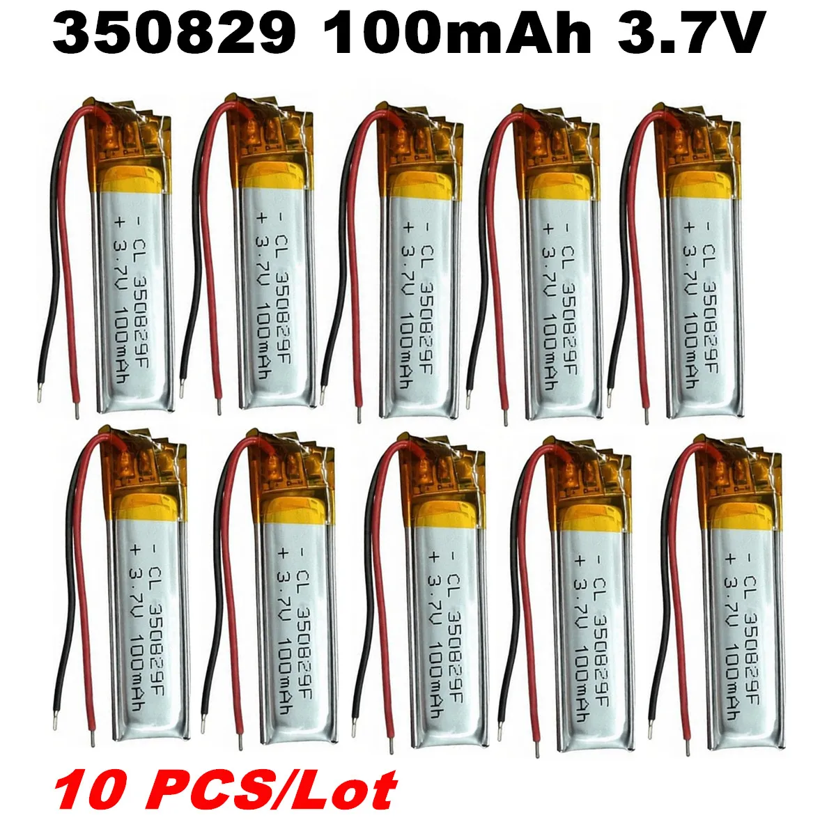 10PCS/Lot 350829 400830 3.7V 100mAh Lithium Polymer Battery For Xiaomi Bluetooth Earbuds Youth Sport Version Headphones Headset