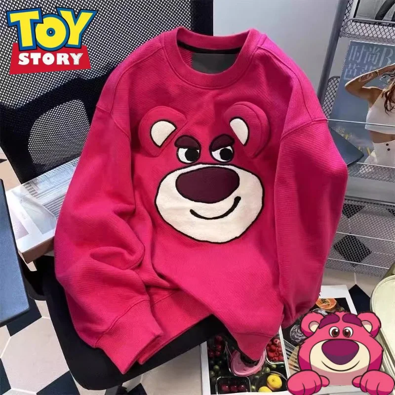

Sweet Disney Toy Story Lotso cute creative cartoon pattern casual stylish thick warm loose comfortable round neck sweatshirt
