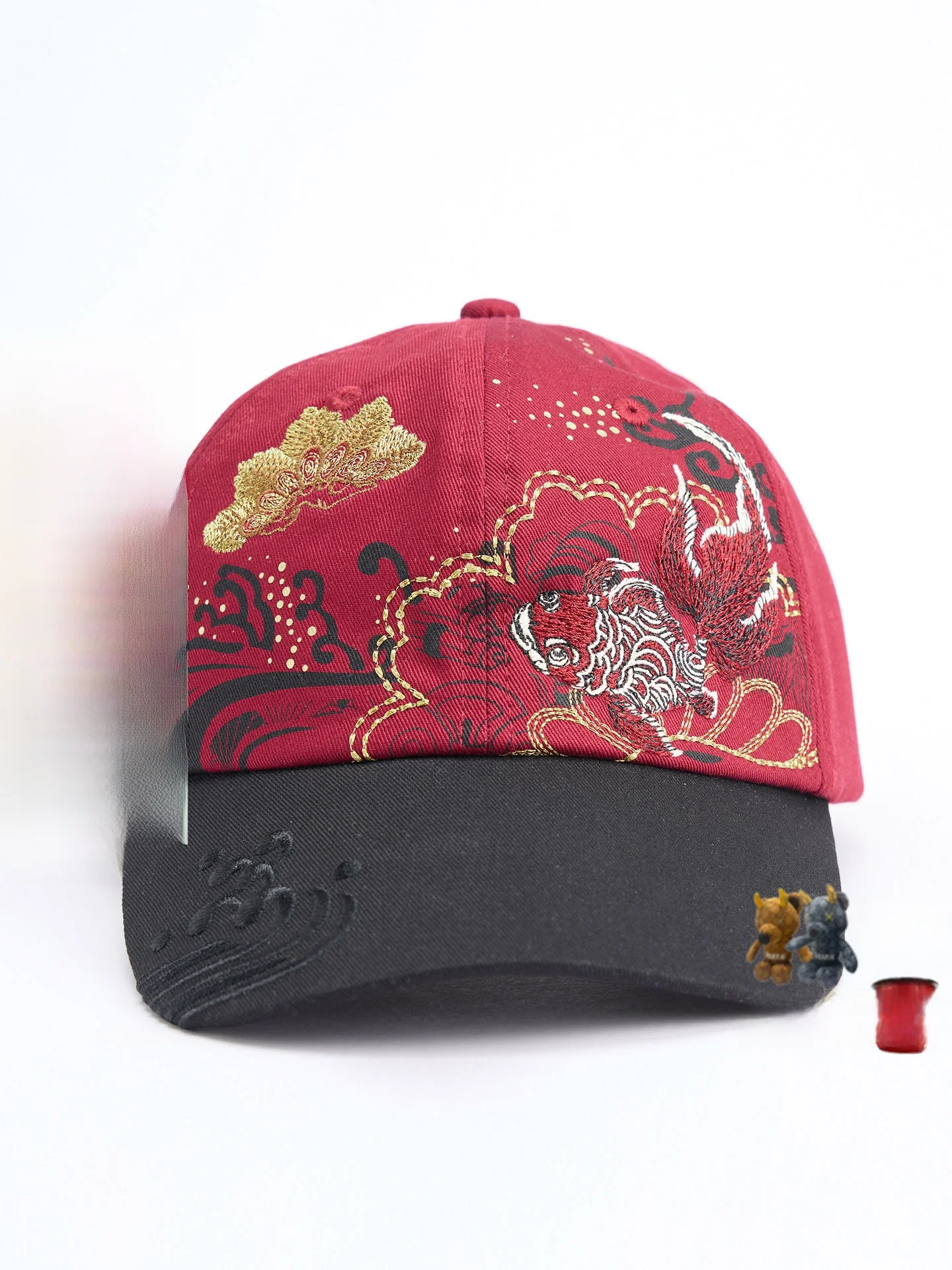 casquette-souple-brode-oni-ghost-wash-mud-thief-carp-fish-unisexe-en-coton-nouvelle-collection-printemps-Ete-pour-hommes-et-femmes