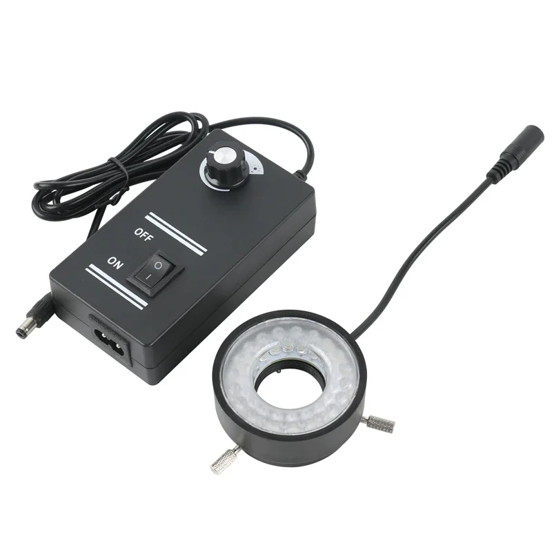 Miniscópio Ring Light para Câmera de Microscópio Lâmpada Ajustável Iluminação M28 Rosca Interface Connect 130x Lens 40 Led
