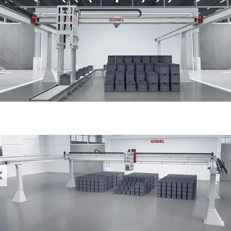 Heavy mobile packaging palletizing work large area high precision 800N 12500N Gudel 3 axis gantry linear axis China