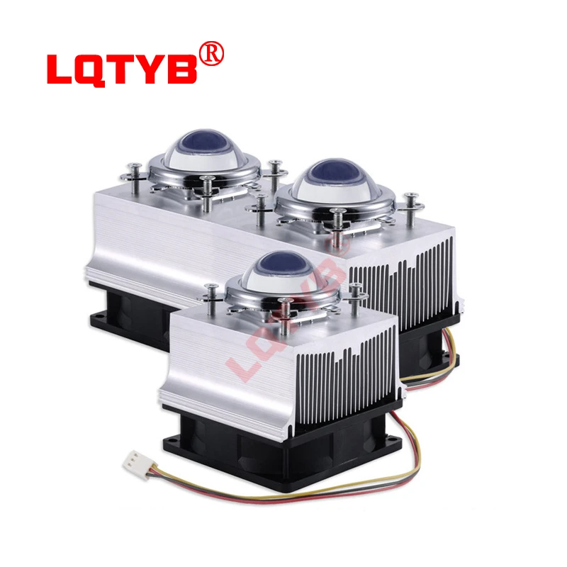 LED Heatsink Cooling Radiator + 60 90 120 Degrees Lenes + Reflector Bracket + Fans For High Power 20W 30W 50W 100W LED