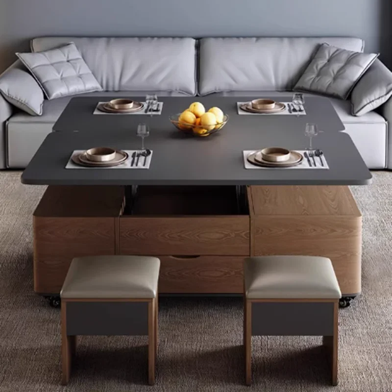 ヴィンテージコーヒーテーブル,ミニマリストのコーヒーテーブル,ヨーロッパの引き出し,収納エレベーター,ユニークな黒