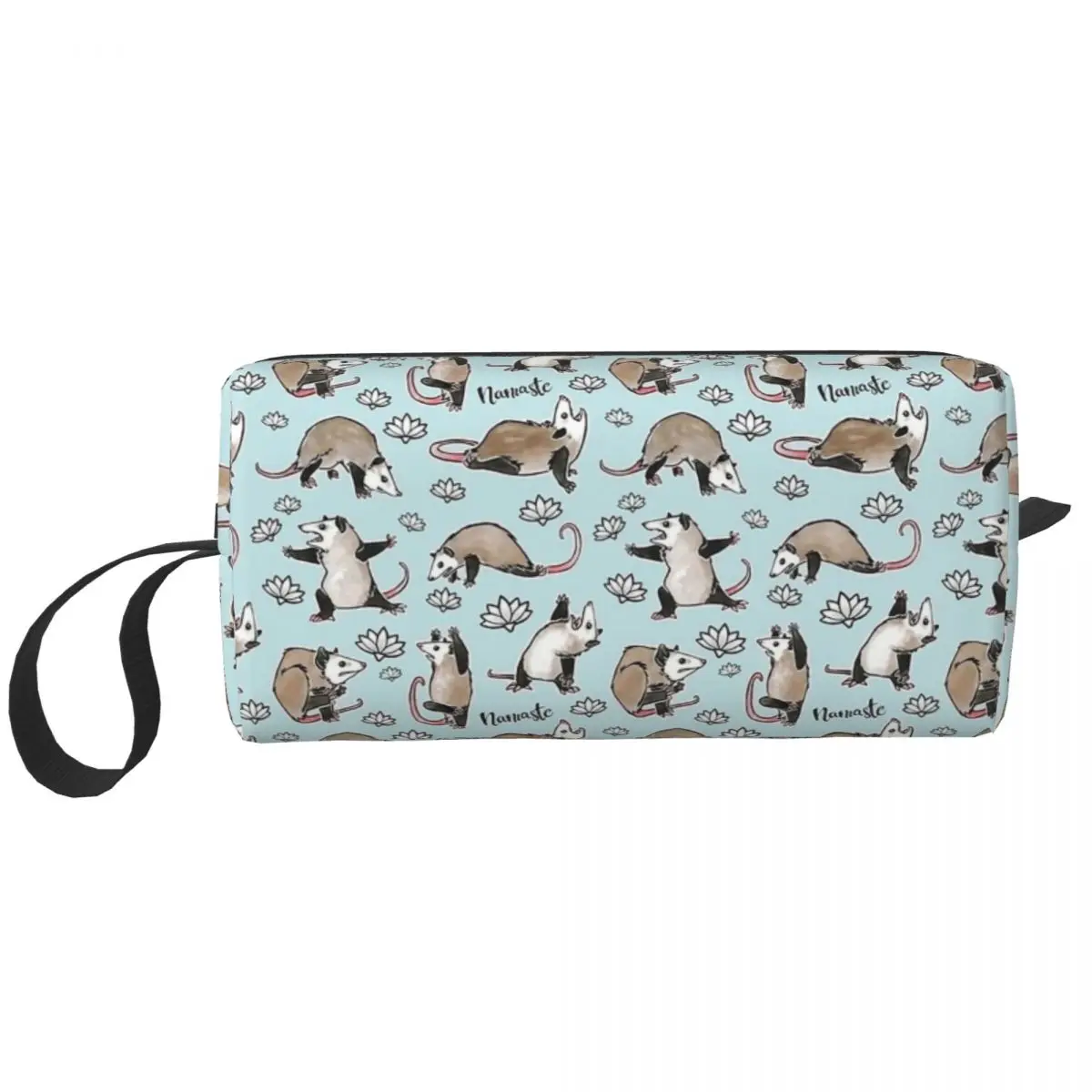 Awesome Possum Yoga Postures Makeup Bag Pouch Cute Opossum Lotus Cosmetic Bag Travel Toiletry Small Makeup Pouch Storage Purse