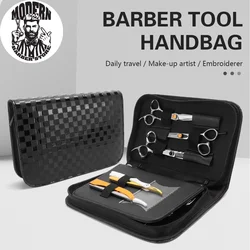 Pro Hairdressing Scissors Bag Zipper MultifunctionPortable Haircut Shears Case Waterproof Grid Stylist Tools Storage Pouch