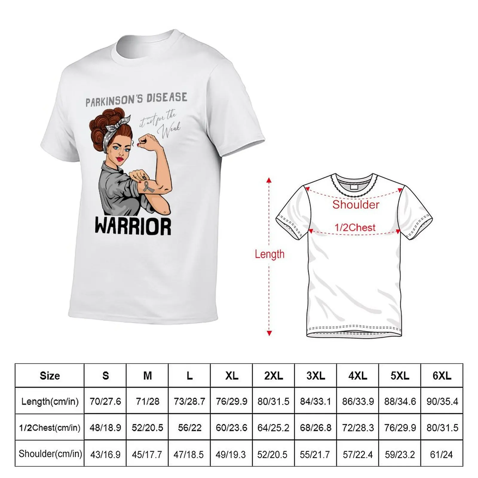 T-Shirt cotton For Not The It's DISEASE Warrior shirt Weak man t shirt plain t heavy PARKINSON'S man