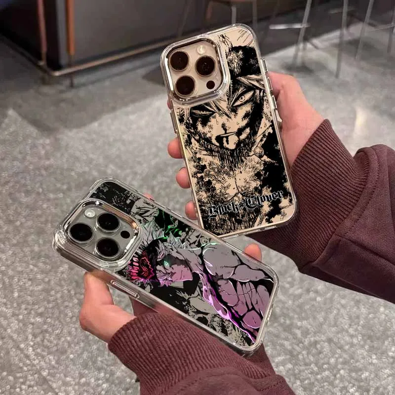 Funda de Teléfono con Diseño de Anime Black Clover para Apple iPhone 17 AIR 16E 15 14 13 12 11 Pro Max Plus, Transparente y Suave