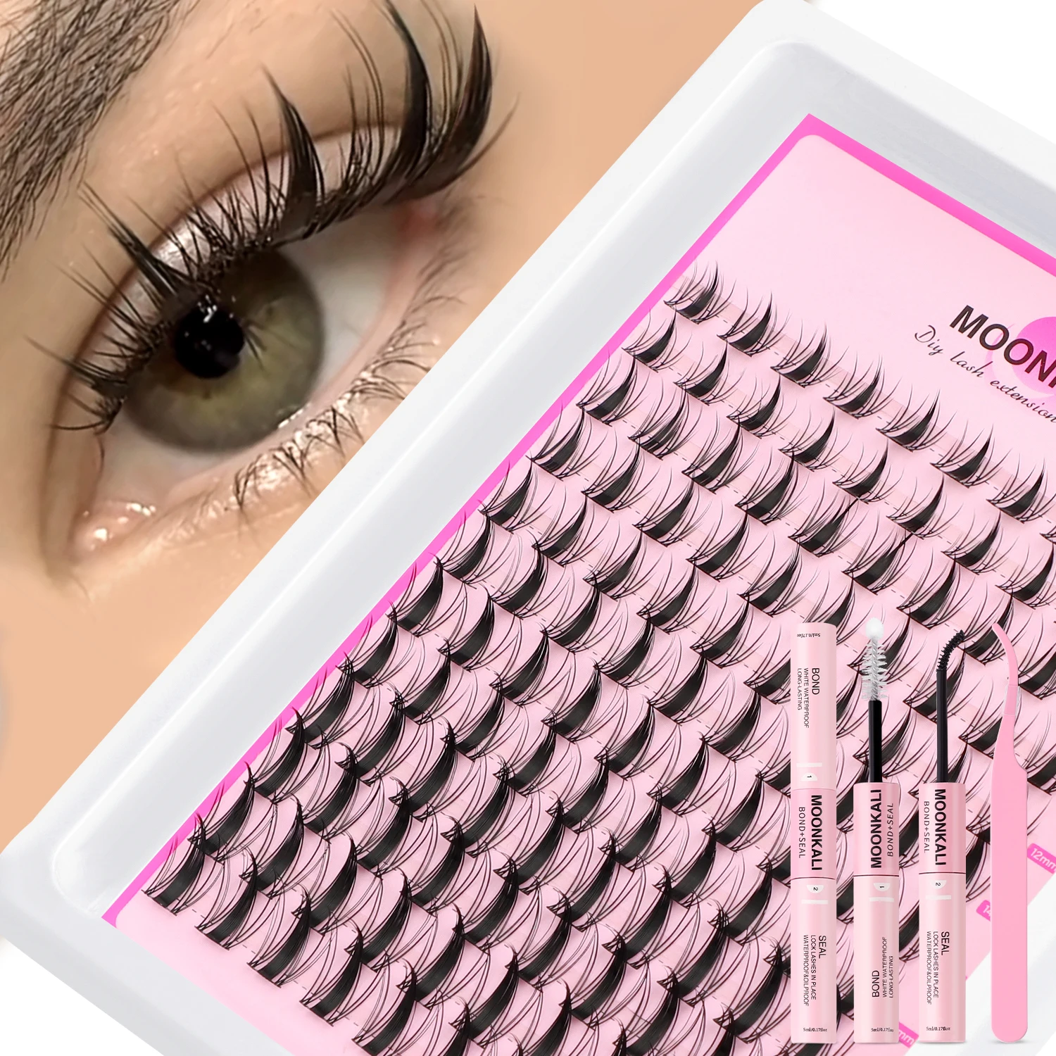 

MOONKALI Fairy Lash Clusters Натуральный вид Манга кластеры для ресниц Тонкие D-Curly кластерные наращивание ресниц Тонкие отдельные ресницы