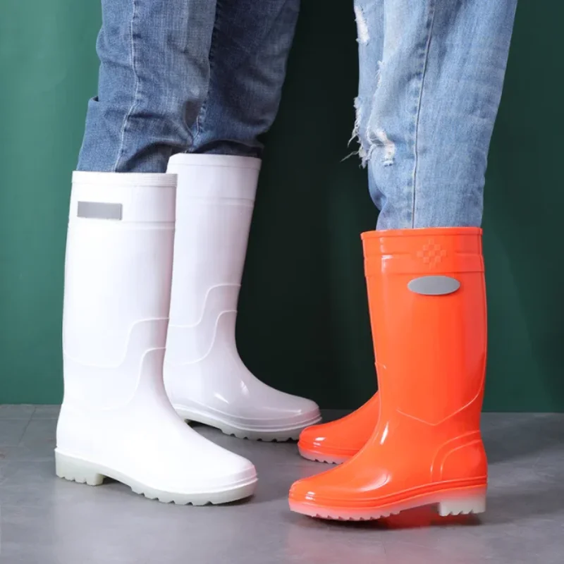 Women Rain Boot Hightop Water Shoes Women Rain Boot Fashion Work Waterproof Shoes Nonslip Rubber Shoes Men Luminous Couple Shoes