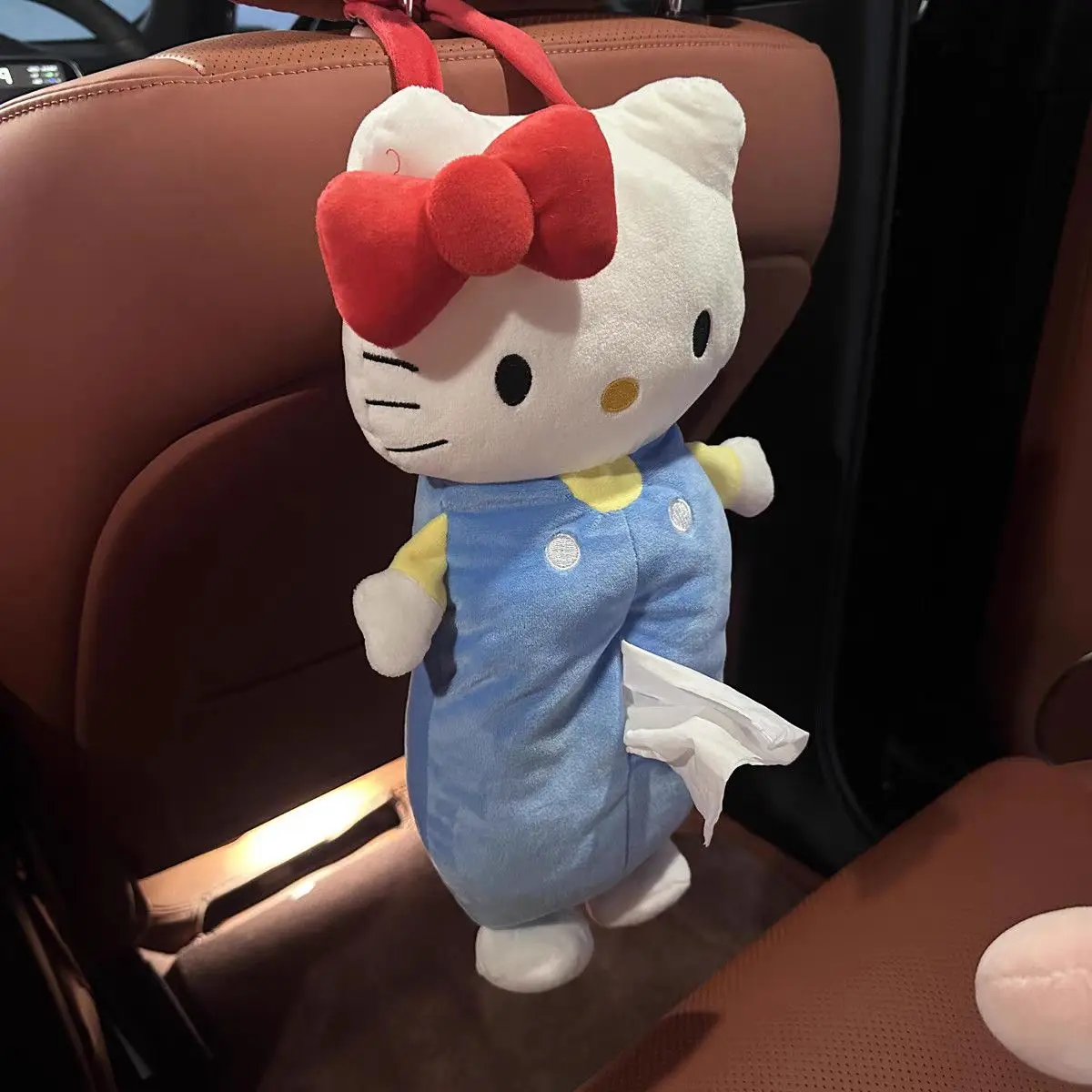 

Kawaii Sanrio Hello Kitty Tissue Box Anime Cartoon Cute Car Doll Tissue Box Cover Hanging Storage Bag Women's Birthday Gift Toys