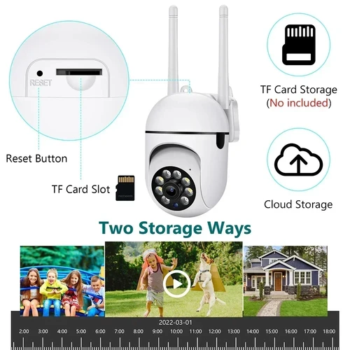 Imagen 2 del producto Cámara WiFi de 5MP, vigilancia de seguridad 2,4G, PTZ, visión nocturna IR, detección de movimiento, cámara de seguridad para el hogar con 2 antenas para niños