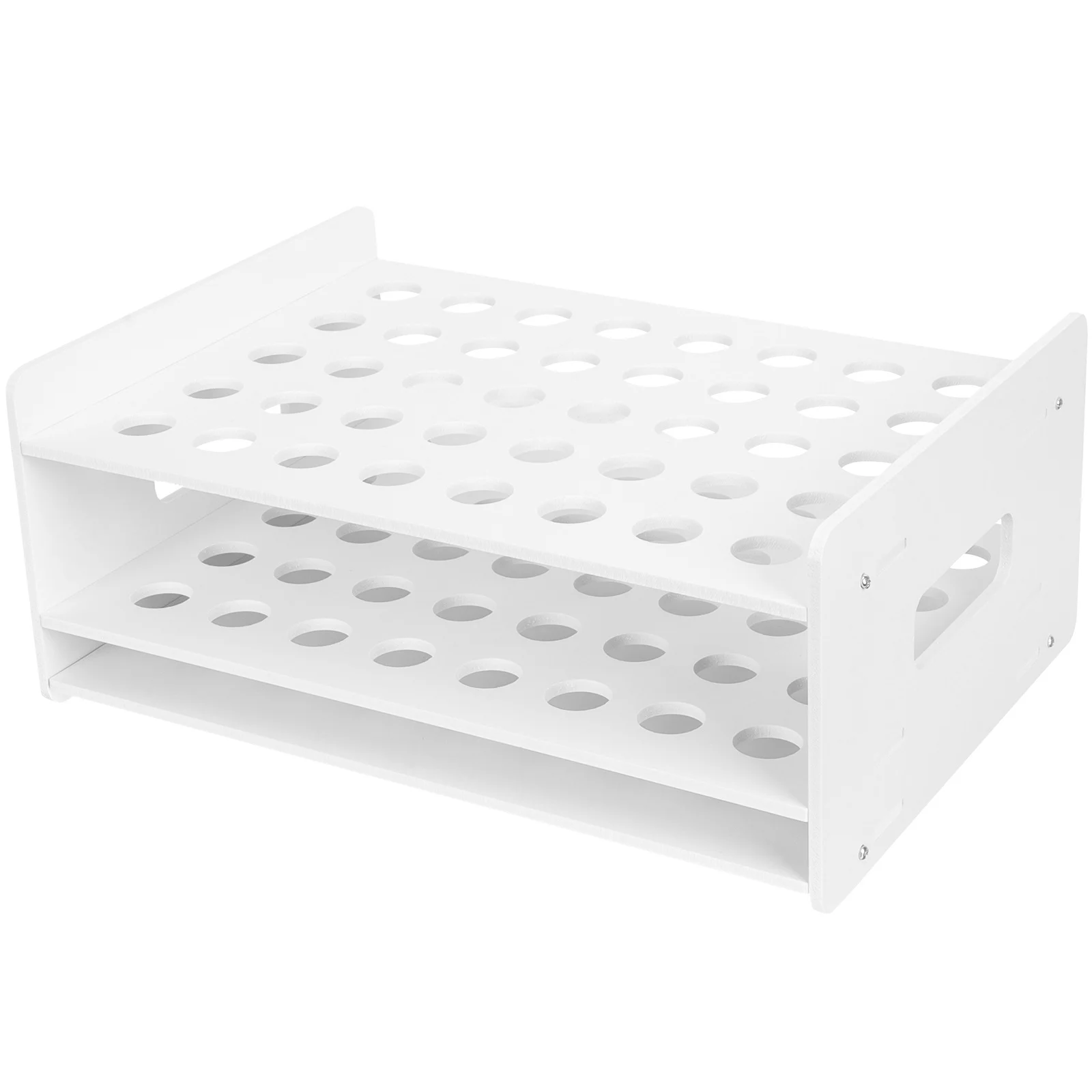 School Desktop Scissors Storage Rack 40 Holes Wooden Holder for Test Tubes Art Supplies Organizer Craft Storage