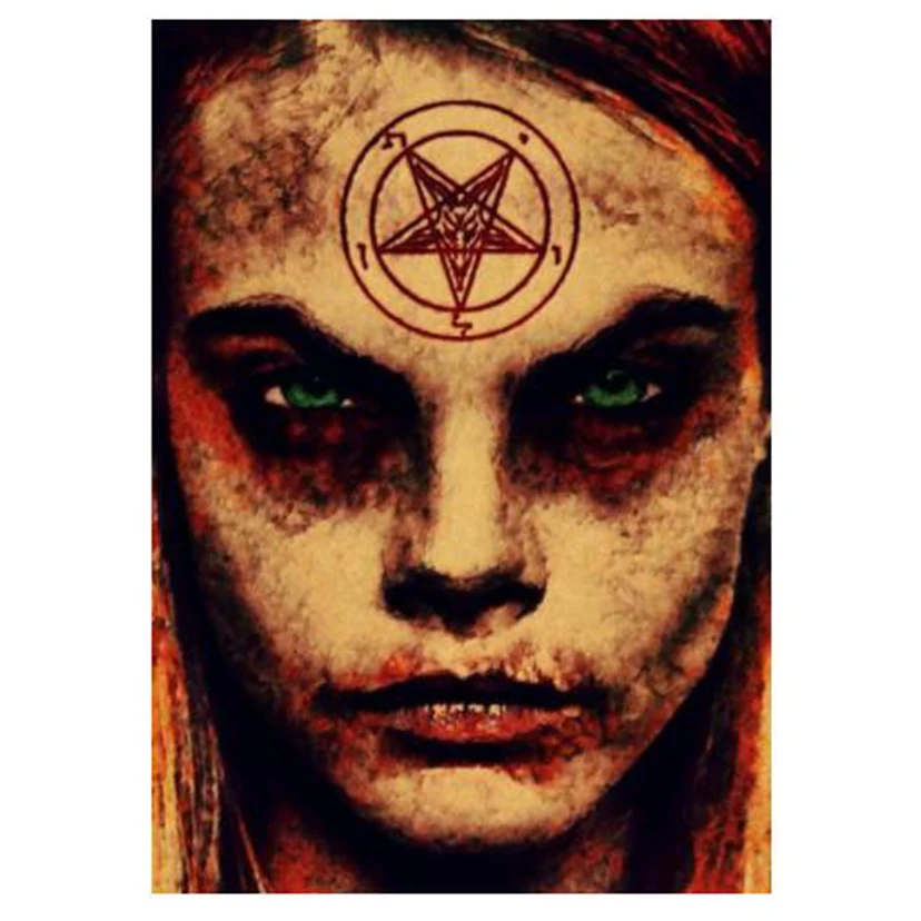 Diamond Painting Horror Baphom Pentacle Girl Full Drill Square Round Cross Stitch Mosaic 5D DIY Embroidery Craft DW053