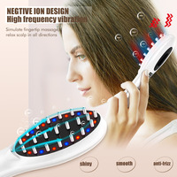 EMS Vibration Electric Scalp Head Massager Brush Negative ion Nourish Care Blue Red Light Therapy Hair Growth Head Massage Comb