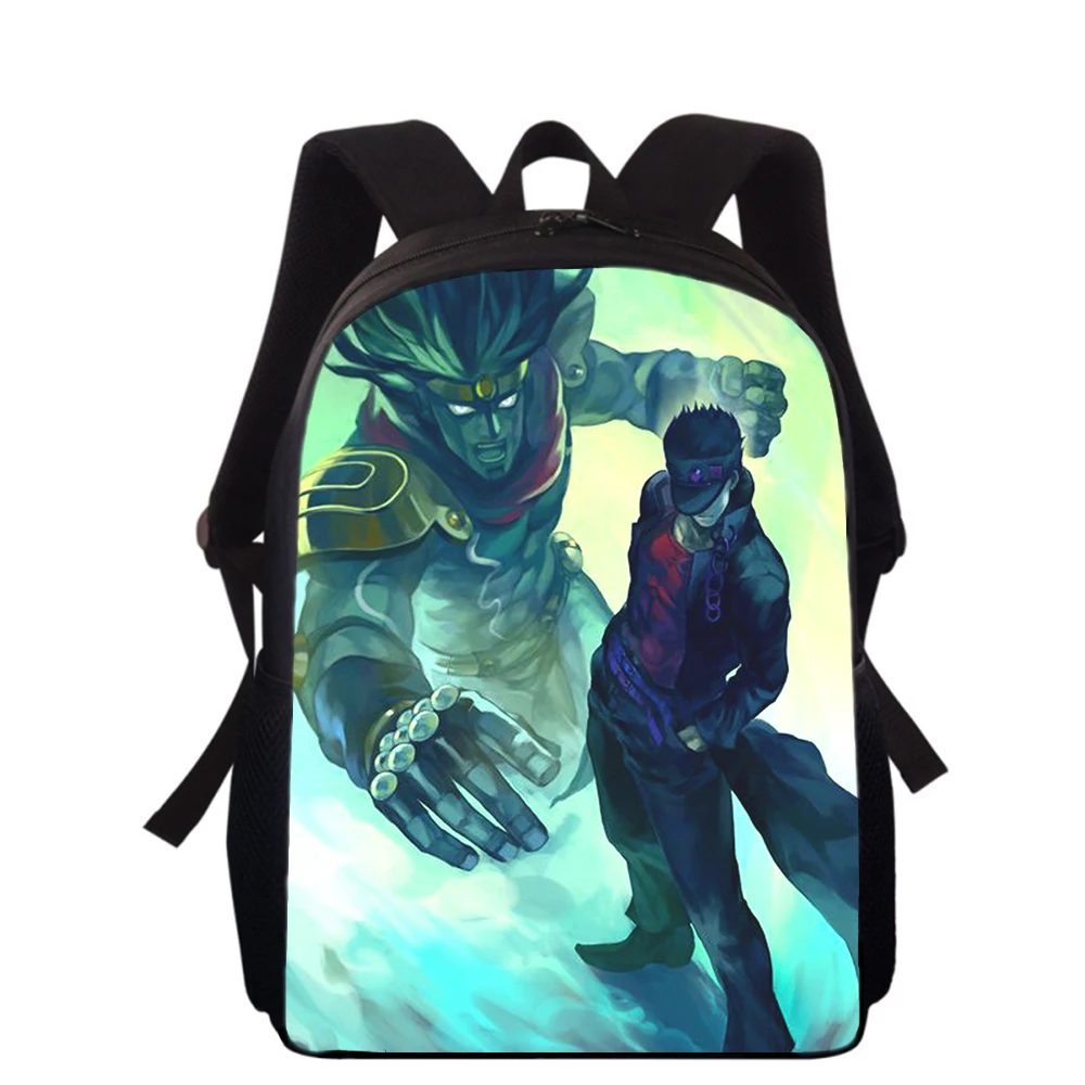 Mochila con estampado 3D de JoJo's Bizarre Adventure para niños y niñas, morral escolar de 15 pulgadas, mochilas para libros