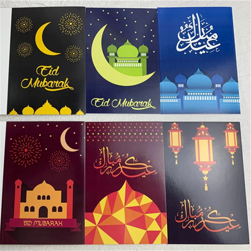 New Eid Al-Fitr Greeting Cards Set Greetings Wishes Include Envelope Stickers Christmas Cards