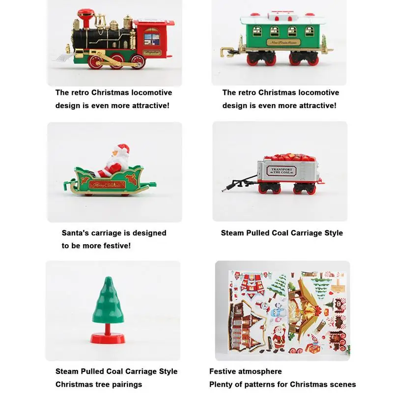 Christmas Train Set Railway Tracks Toys Xmas Train Gifts Christmas Tree Ornament For Kids Toddlers Birthday Party Christmas Gift