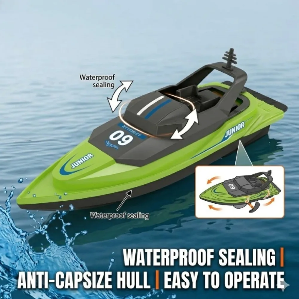 High-Speed RC Boat for Kids, Waterproof Dual Motor Remote Control Boat, Electric Water Toy for Pool, Lake & Outdoor Racing
