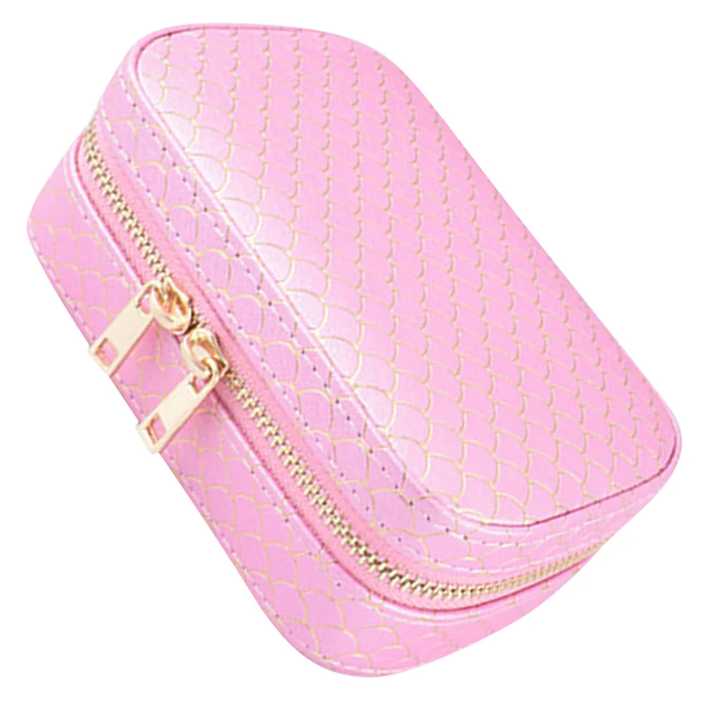 Portable Travel Jewelry Box Small Zipper Design Jewelry Organizer Case for Rings Earrings Necklaces Storage Organizer Box