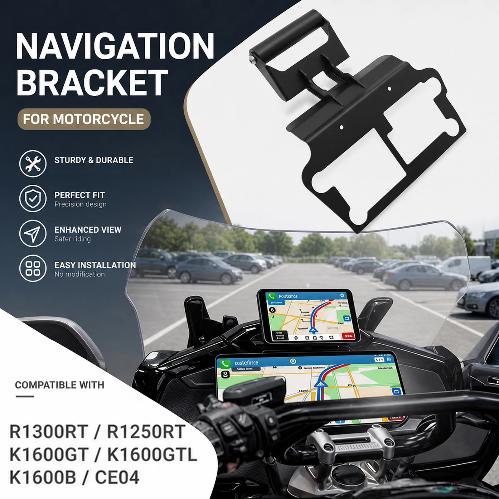 For R1300RT 2026 R1250RT K1600GT L 2022-2026 K1600B CE04 Motorcycle Navigation Bracket Mobile phone stand Anti shake bracket