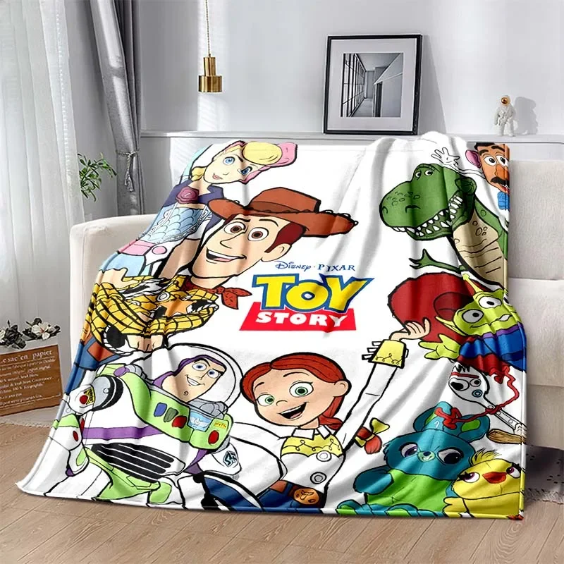 Toy Story Cartoon Print Soft Blanket Fluffy Children and Adults Sofa Plush Bedspread Throw Blanket for Sofa Bed