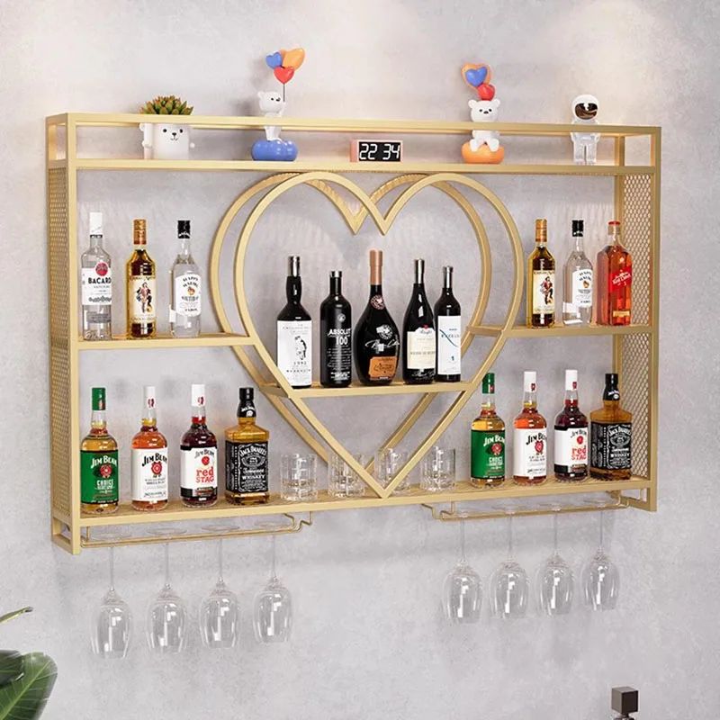 Living Room Bar Cabinet Industrial Handmade Kitchen Wedding Iron Stackable Wine Rack Design Armadio Vetrina Display Furniture