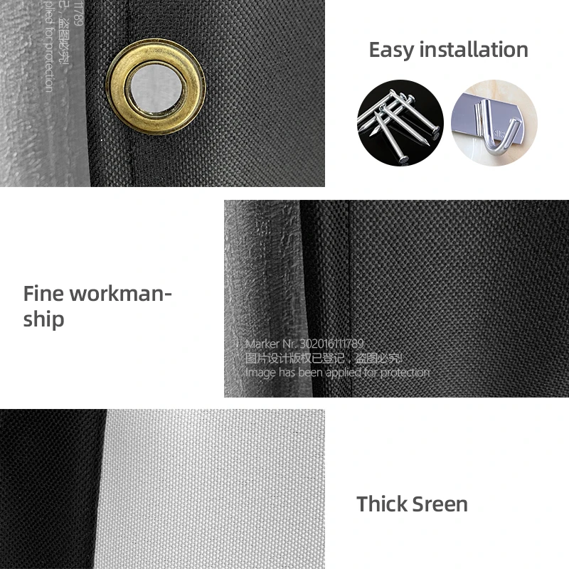 AUN 180 Inch Projector Screen Upgrade Thicker Projector Screen Outdoor, School, Square Wall Large Screen Projection Screen