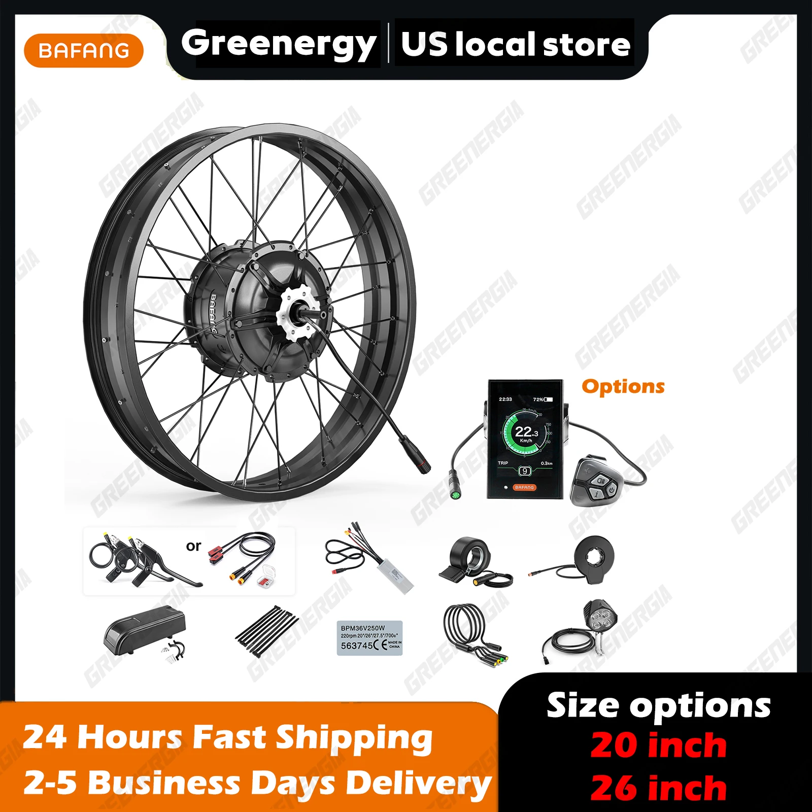 

Bafang 48V 1000W Rear Hub Motor G062.1000 DC Electric Bike Conversion Kit With Disc Brake 20 26 inch Fat Bike Electronic Kit