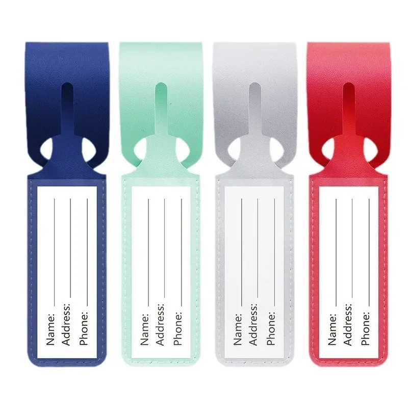 Fashion Integrated Luggage Name Tag Anti Loss Travel Luggage Tag Solid Color Luggage Tags Suitcase Label Travel Accessories