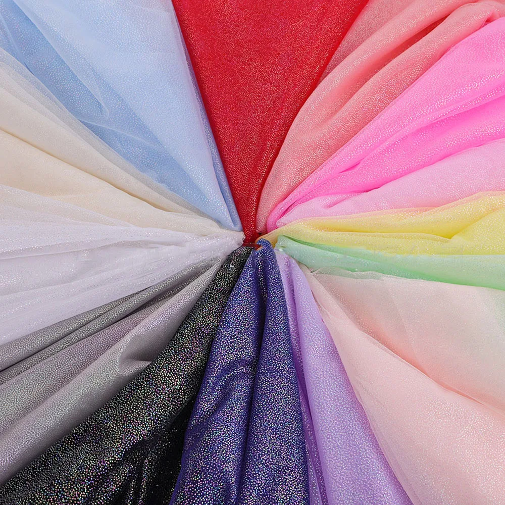Glitzernder Stern-Druck-Tüllstoff für Mädchen, Sommer, Prinzessinnenkleid, Abendkleid, handgefertigt, DIY-Bekleidung, Party-Dekoration, Kunsthandwerk