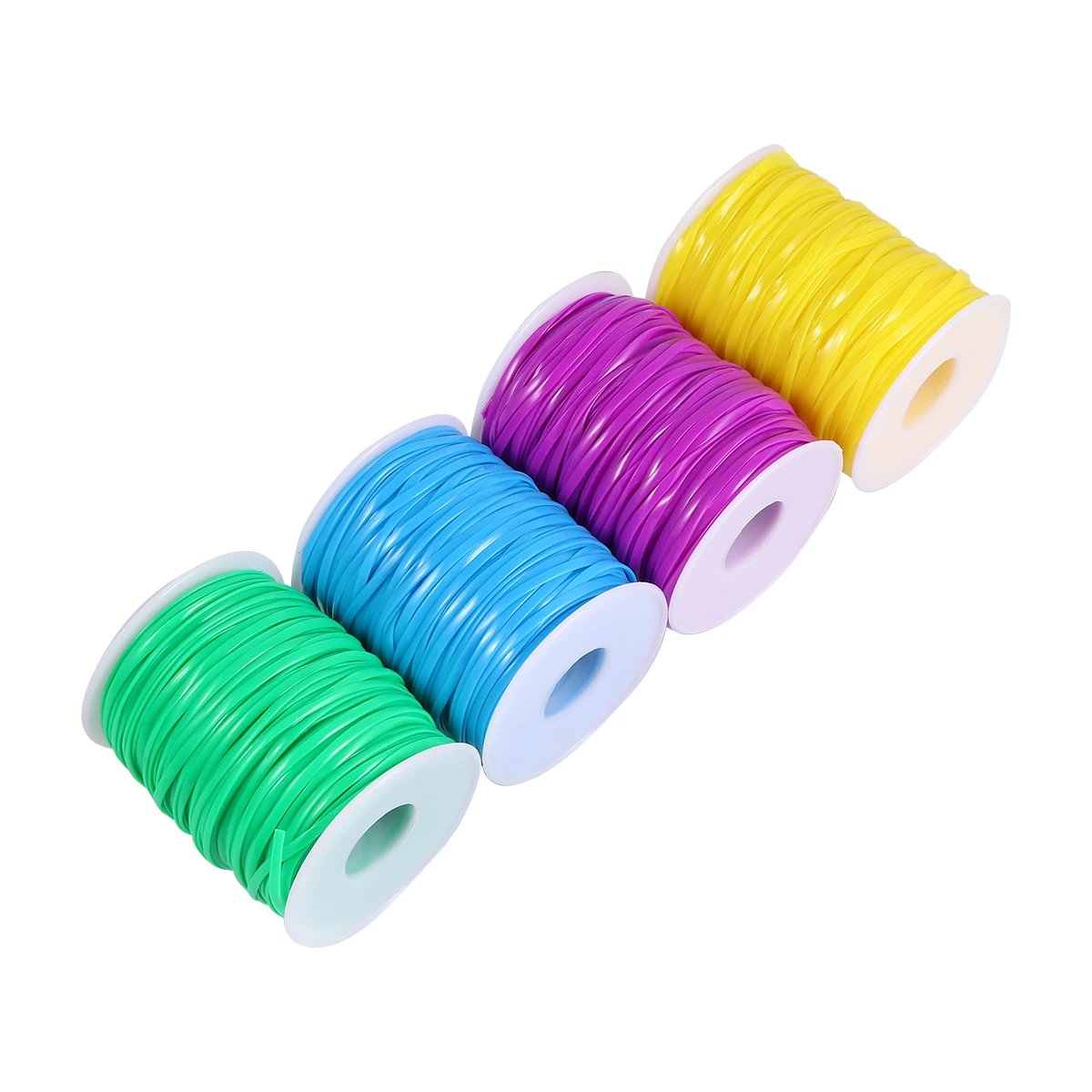 

4 Rolls Pvc Flat Belt Wrapping Strip Diy Knitting String Packing Strap Craft Accessories For Jewelry Decor (Green