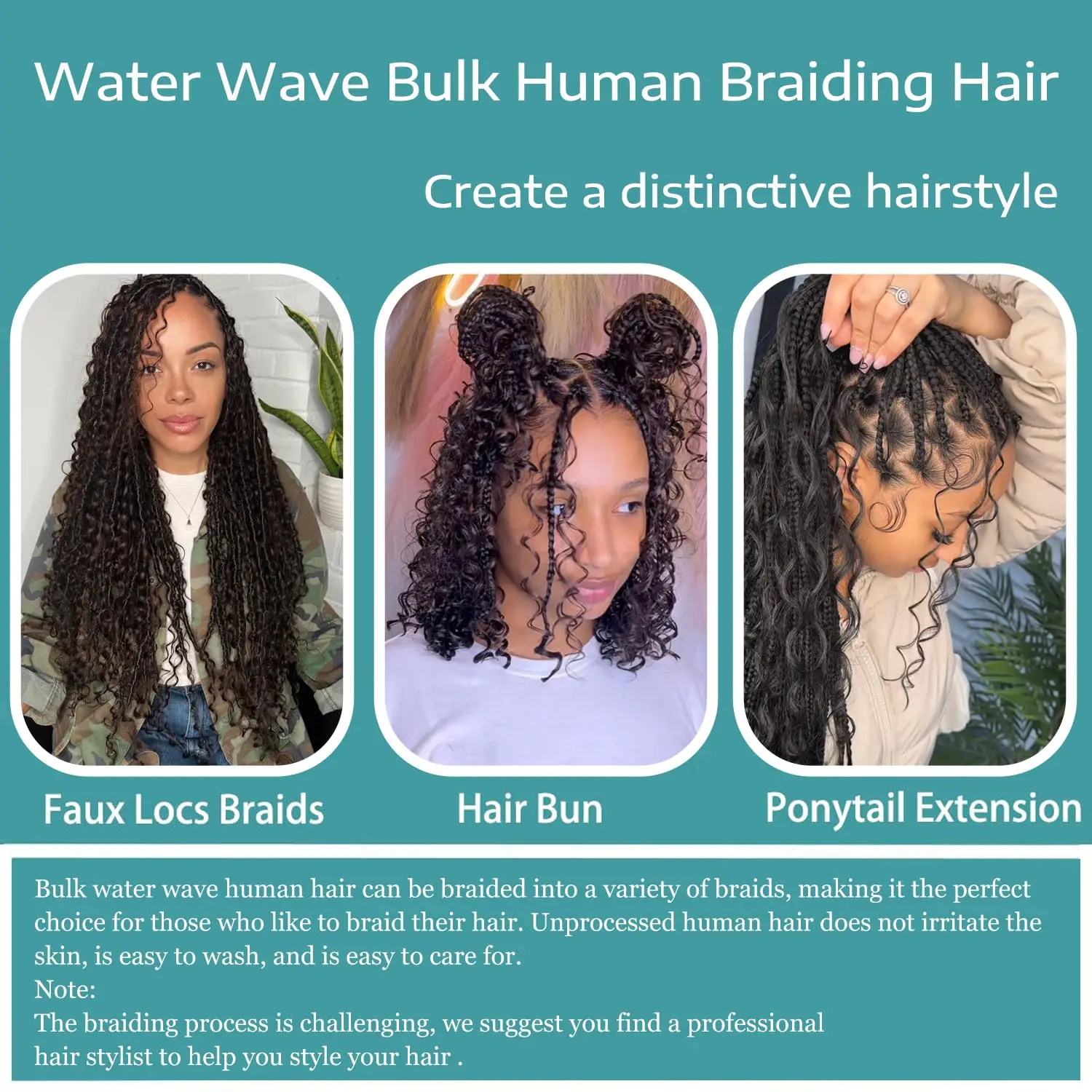 Cheap Human Hair Extensions Bulk 100% Human Hair Natural Black Deep Curly Hair Extensions Bundles Hair Beauty Water Wave