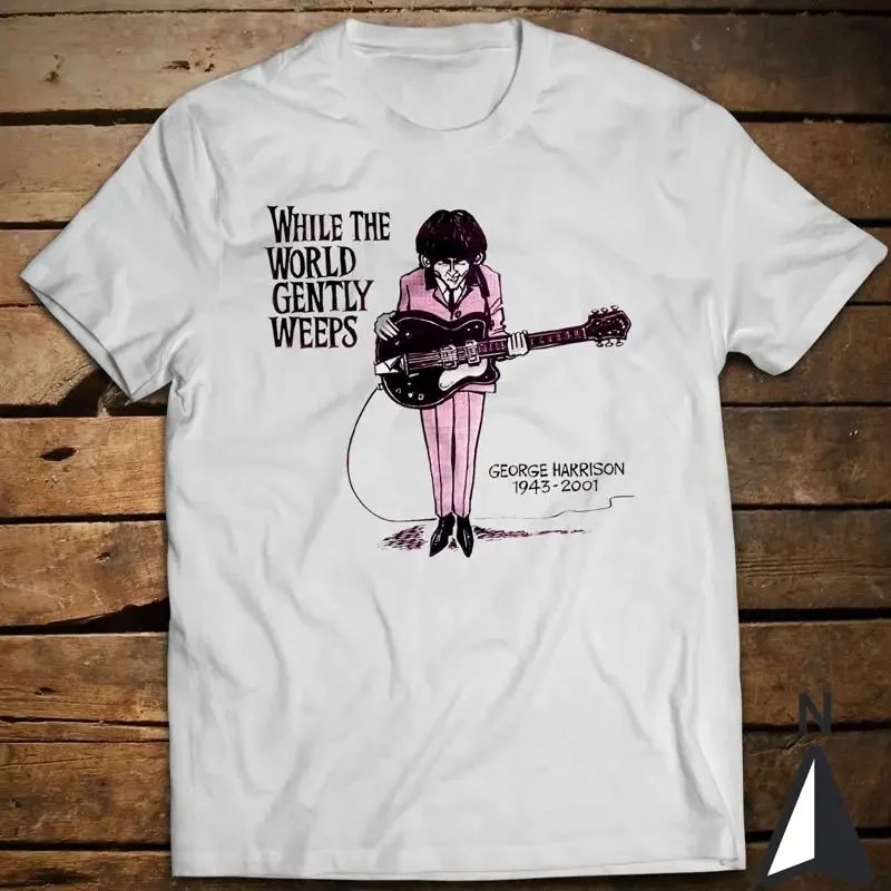 Camiseta de George Harrison mientras mi guitarra de manera lloraba el concierto para Bangladesh