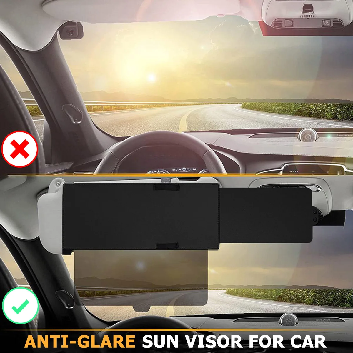 Car Visor Extender Anti-Glare Adjustable Car Sunshade Extender Universa Auto Sun Visor Extension Car Interior Accessories