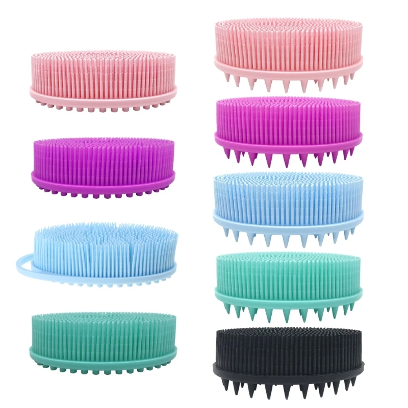 2-IN-1 Silicone Body Scrubber Loofah Soft Silicone Exfoliating Shower Scrubber Loofah for Kids Adults Sensitive Skin Dropship