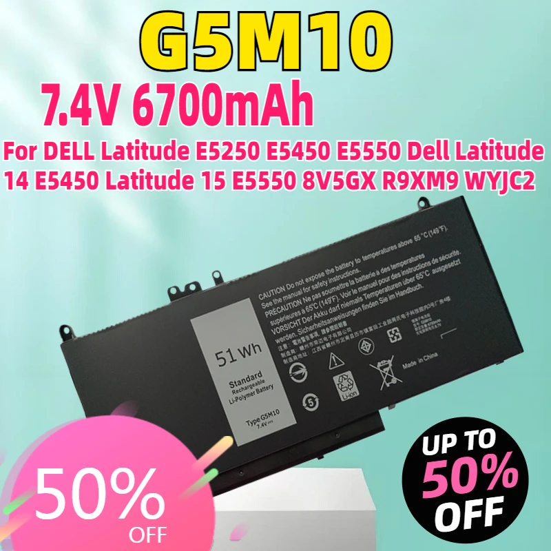 

New G5M10 Laptop Battery For DELL Latitude E5250 E5450 E5550 Dell Latitude 14 E5450 Latitude 15 E5550 8V5GX R9XM9 WYJC2