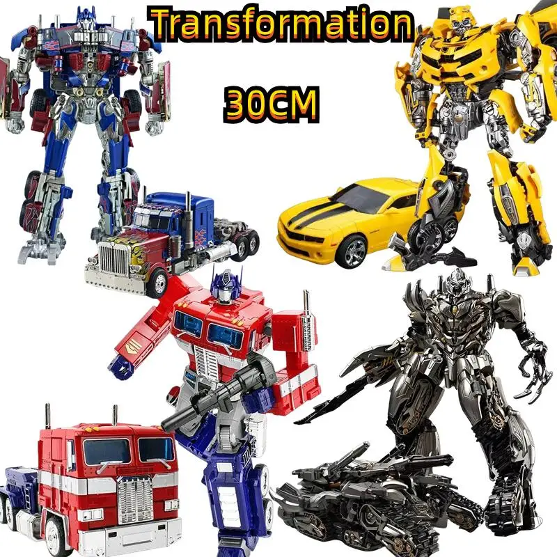 Figurine d'action Optimus Prime Bumblebee Megatron, robot transformable 30CM, jouet en alliage, figurine d'anime, camion, voiture, cadeau