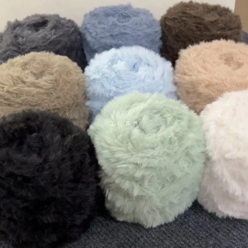 Bequemer Faden, langhaariges Fellgarn, weiches, flauschiges, handgefertigtes Wimperngarn, 100 g, DIY-Kunsthandwerk, Häkelgarn, Schalherstellung