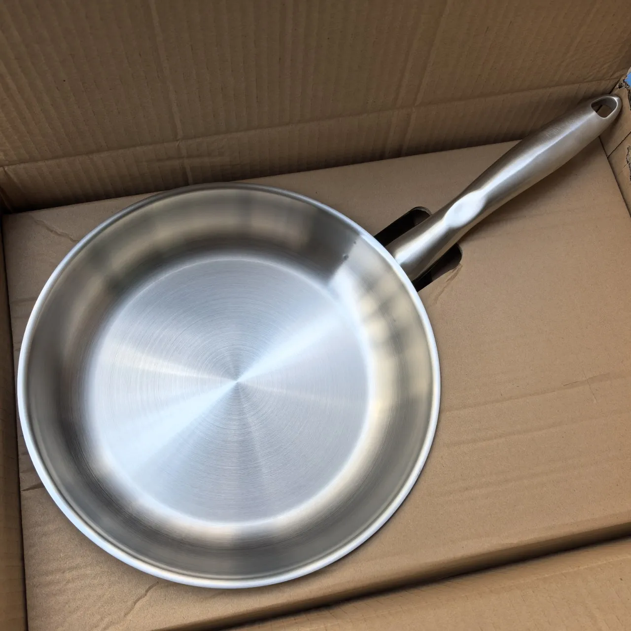 

Сковорода без покрытия из нержавеющей стали 28 см, стальная сковорода для стейка и блинов 18/10, сковорода для приготовления пищи