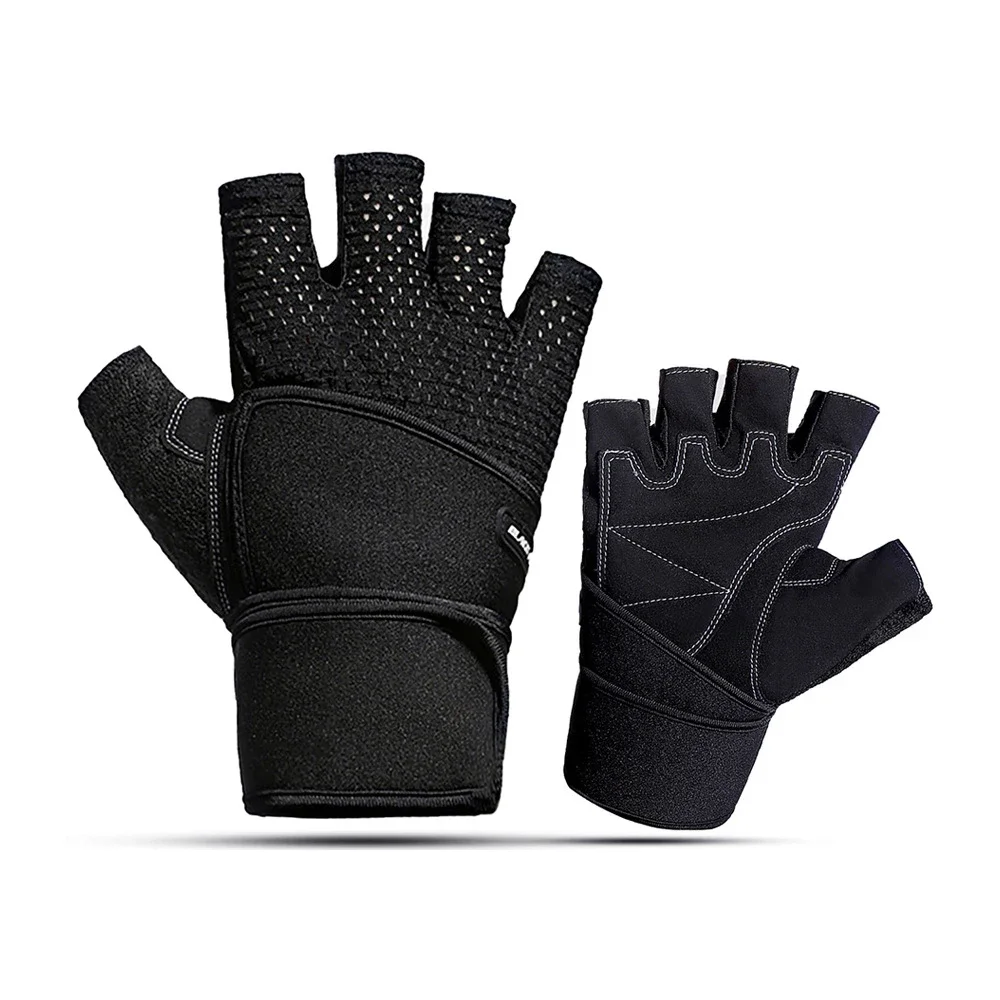 Guantes de medio dedo para hombre, manoplas antideslizantes, suaves y transpirables, para Fitness, motocicleta y deportes al aire libre