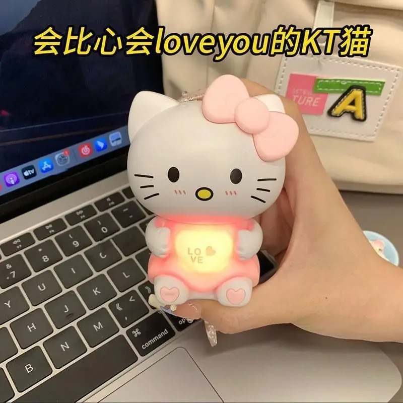 

Sanrio Anime Figure Hello Kitty Luminous and Sounding Toys Can Say I Love You Gifts for Girls Confession Valentine's Day Cute 24