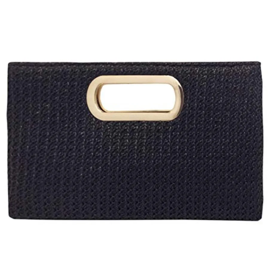 Top Handle Straw Clutch