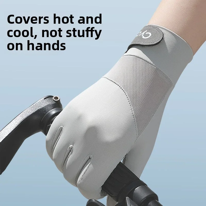 

MuqiNush 1 Pair Summer UV Resistant Gloves Cool Suitable for Driving Cycling Outdoor Activities Breathable Touch Screen Ice Silk